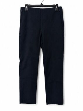 J. Jill Cotton Stretch Pull On Dress Pants Slim-Leg Blue Size 4 Pockets